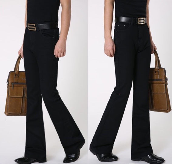 Men's Flared Jeans, Slim Fit, Wide Leg, Loose Black Thick Denim, Suitable for Spring, Summer, Autumn, and Winter, Casual and Stretchy Men's Flared Jeans, Slim Fit, Wide Leg, Loose Black Thick Denim, Suitable for Spring, Summer, Autumn, and Winter, Casual and Stretchy