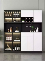Sideboard modern minimalist wine cabinet integrated against the wall kitchen living room light luxury home storage restaurant solid wood glass cabinet