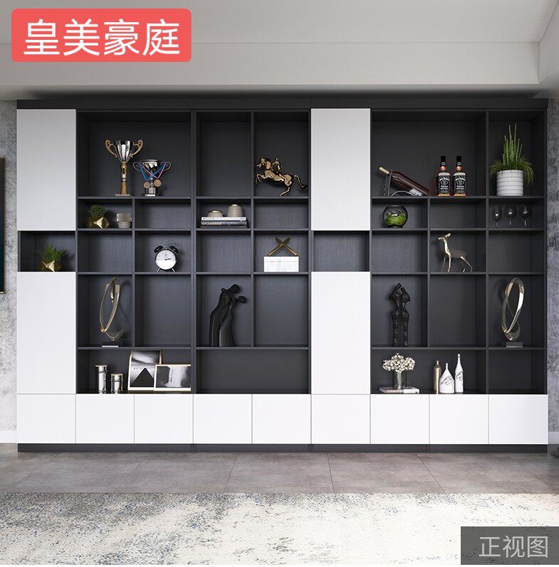 Nordic Simple and Modern Combination Bookcase Floor Storage Storage Cabinet Living Room Whole Wall-to-Top Bookshelf Can Be Customized