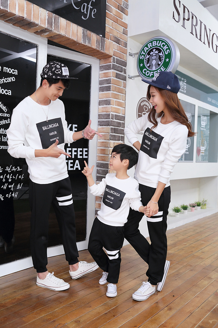 2018 mới cha mẹ con mùa xuân áo len thể thao phù hợp với gia đình nhà thủy triều nữ nữ mùa thu mẹ và con trai tải một gia đình ba shop quần áo trẻ em