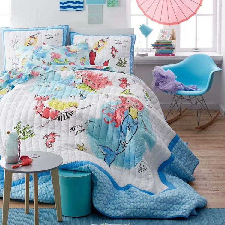 Đồ lót thủ công Mỹ được bọc bằng chăn ba mảnh Điều hòa có sẵn trong tất cả các mùa mềm Mẫu giường - Trải giường ga trải giường đơn