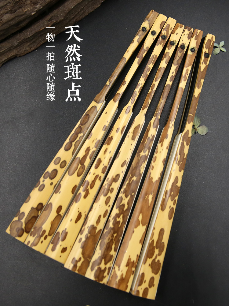 Shanyue new portable folding fan ancient style Xiangfei Bamboo 95-inch play fan Banzhu plum deer Hyacinth Chinese style