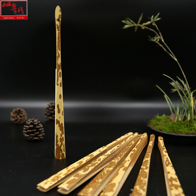 Shan Yue's new 8-inch Mei princess Xiangfei hand-polished natural bamboo spot bamboo Xuan paper fan Xiangfei bamboo folding fan