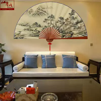 Shanyue new folding fan classical home Teahouse decoration big hanging fan Chinese style Chinese painting landscape fan oversized