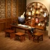 Bàn ghế gỗ rắn Yijia kết hợp kệ sách kệ bàn sơn kệ cổ đồ nội thất Trung Quốc kệ Nanmumu - Bộ đồ nội thất
