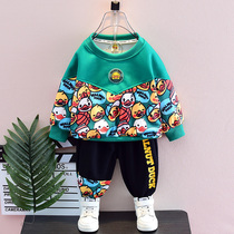 Boys suit spring and autumn 2023 new childrens spring - dress little yellow duck sports baby handsome fashion childrens dress