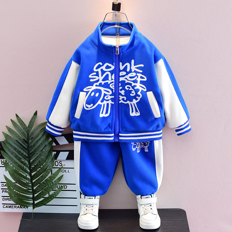 Boys baseball suit spring and autumn 2023 new boy baby is handsome wearing street dance children two sets of coat tide