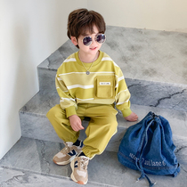 Boys spring and autumn set 2023 new casual collar boy baby boss clothing head and han edition children two pieces