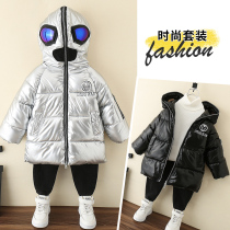 Boys cotton coat coat 2021 New Winter childrens baby foreign-style net red cotton-padded jacket for childrens baby