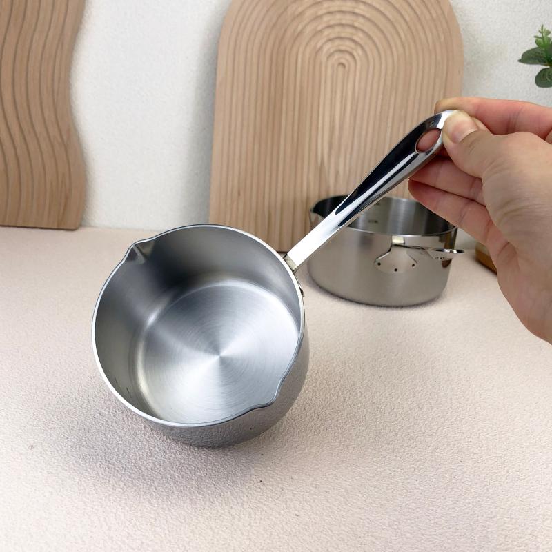Mini - milk pot oil 18 10 3 - layer steel stainless steel melt butter auxiliary baking double conductor pot