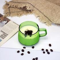 ins Color ice latte Coffee cup Net Red restaurant glass Juice cup with dish set Breakfast milk cup