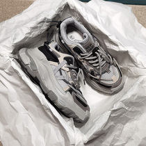 Genuine Leather Thick Bottom Old Daddy Shoes Woman 2021 Winter New Garvelous Ins craze cool 100 Hitchhiking slim and higher