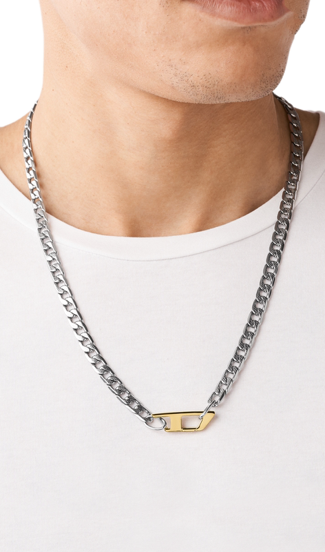 Italian Royal Denim/Ds Diesel Couple Style Mottled Lobster Clasp Necklace