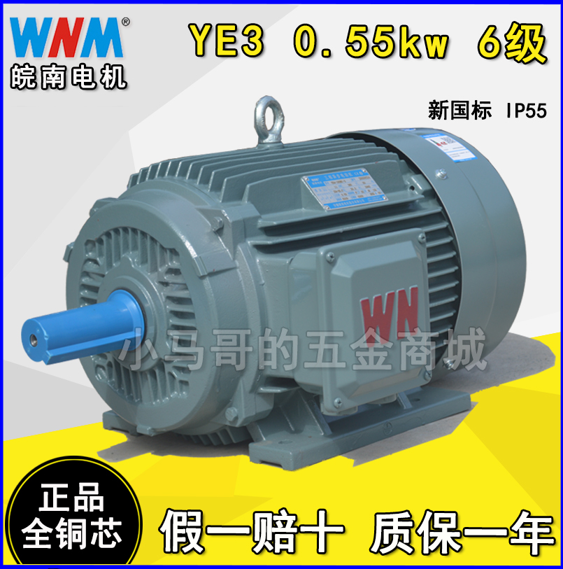 Anhui Wannan Motor WNM vertical horizontal 0 55KW6 level YX3 YE3-80M2-6 original full copper core