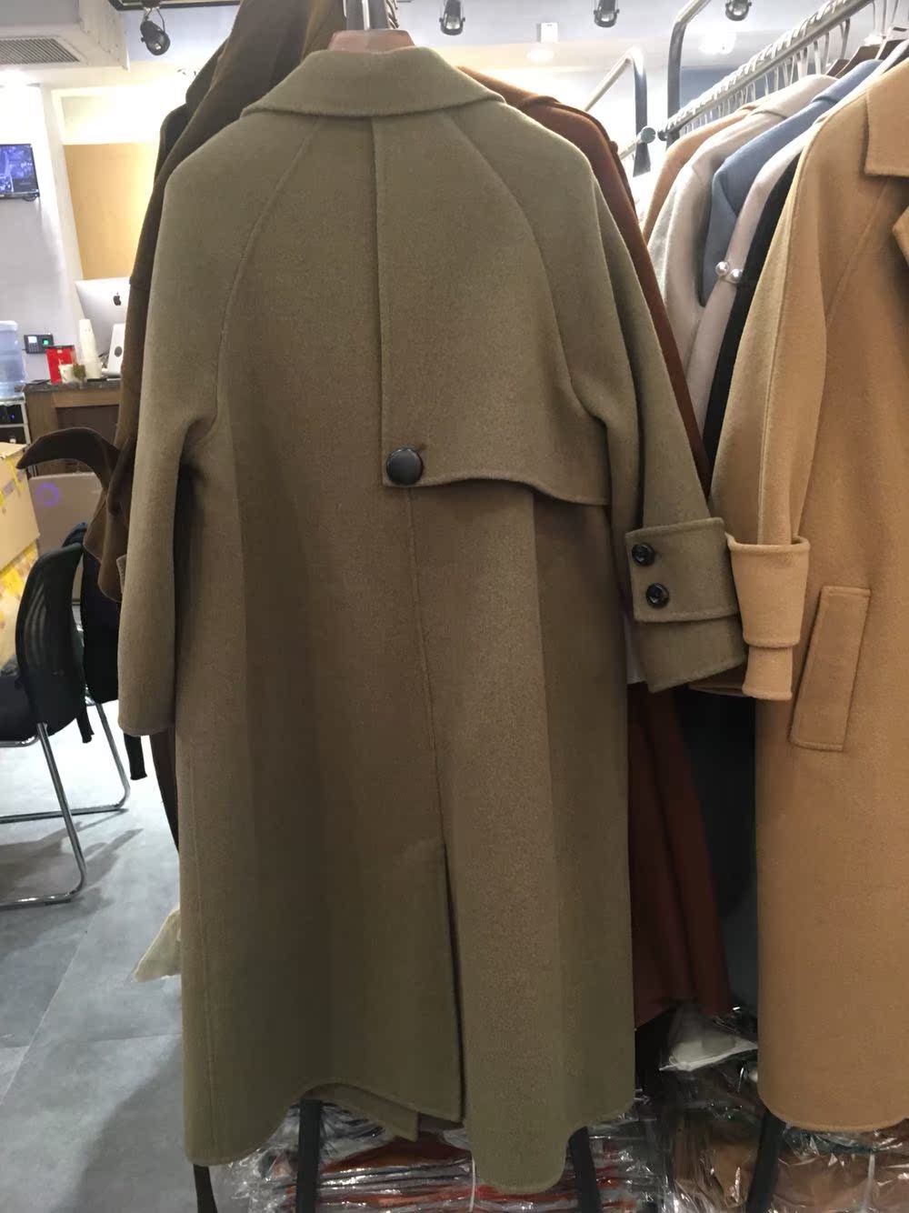 Phiên bản Hàn Quốc của áo len cashmere hai mặt dài hai phần áo khoác len sau khi mở 17 mùa đông quần áo mới của phụ nữ - Áo Hàn Quốc áo măng tô burberry nữ
