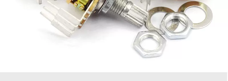 Chiết áp có công tắc WH148 B500K B10K B50K B100K chân cong công tắc điều chỉnh độ sáng tay cầm dài 15mm chiết áp 500k