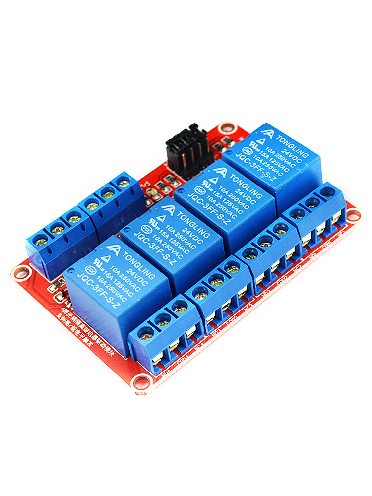 Risym 4-Way 24V Relay Module Supports High and Low Level Trigger Relay Expansion Board Development Board