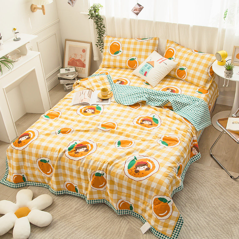 Pure cotton cool quilt Air-conditioned quilt Summer cool quilt Four-piece double single summer quilt thin summer machine washable washable