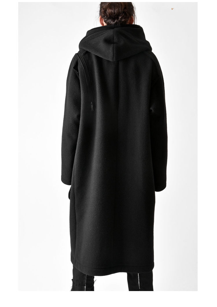 YOJI OOAK Áo len cổ điển Tweed Drop Shoulder Coat Hồ sơ nam Thiết kế ban đầu Áo khoác dài - Áo len áo khoác jean nam