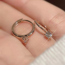 18K rose gold gold platinum natural diamond earring earring earring earrings with single drill four claws One diamond earrings