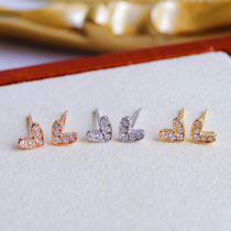 18K Gold Diamonds Small Loving Ear Earrings Earrings Earrings Earrings Gold Platinum Gold AU750 Real Drill Fashion Delicacy