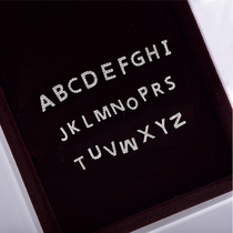 18K gold natural diamond letter ear nail customized 26 English rose gold platinum gold full drill inlaid earthen