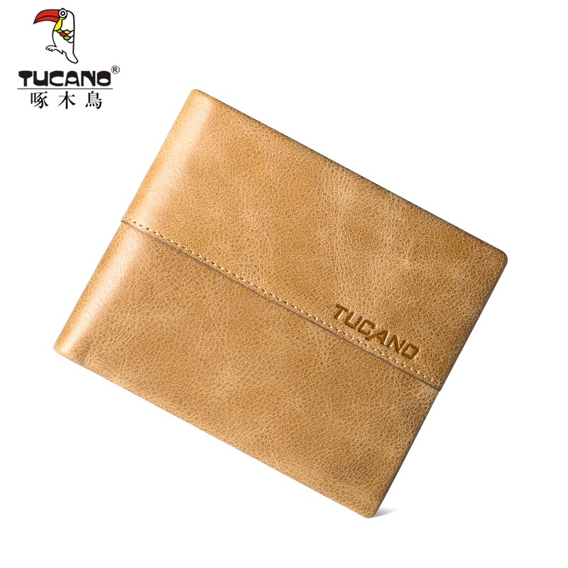 Peck Wood Wallet Man Genuine Leather Dash Head Layer Bull Leather Money Clip Business Casual Leather Clip Tide Personality Hit Men's Wallet
