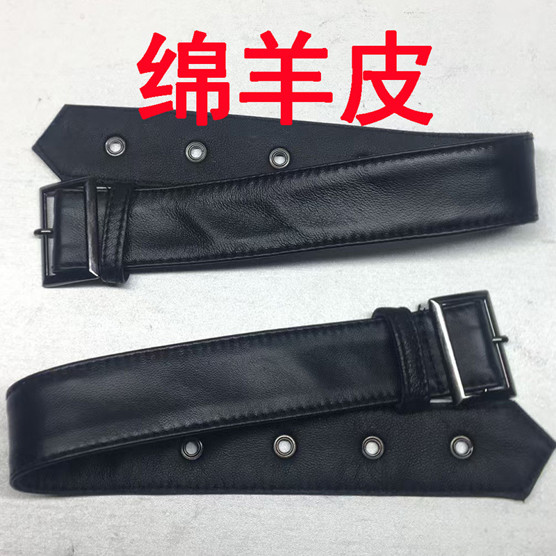Haining Soft Sheepskin Cuff Straps with Metal Buckles for Leather Jackets, Fur Coats, Cashmere Coats, Trench Coats, Decorative Sleeve Drawstrings