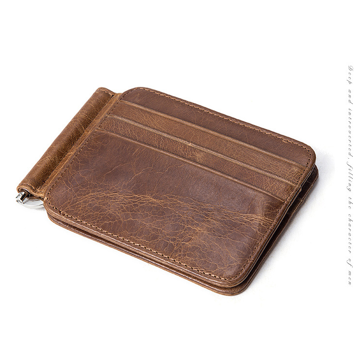 Thẻ da gói thẻ set lớp da bò nam coin purse retro đa thẻ ví ngắn ví ví cầm tay gucci nữ chính hãng
