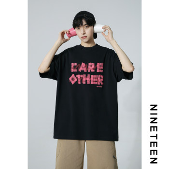 Unisex foam print loose short-sleeved t-shirt for men and women