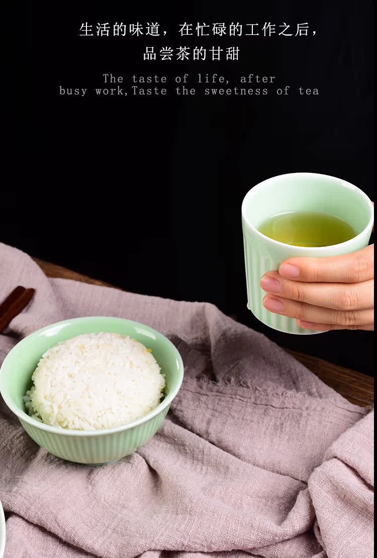 Friends are celadon combination suit dishes suit Japanese household ceramics tableware 0 glass plate the rice bowls