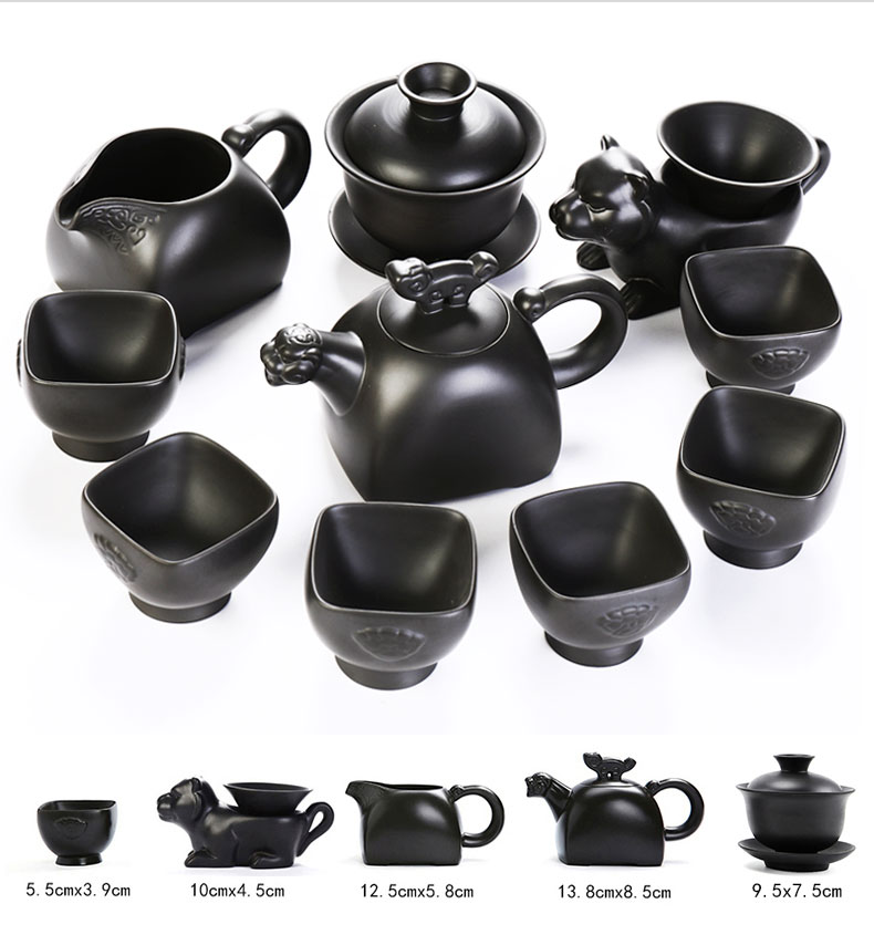 Tea Tea tray was home sitting room of a complete set of violet arenaceous kung fu Tea kettle ebony wood sharply stone Tea tray package