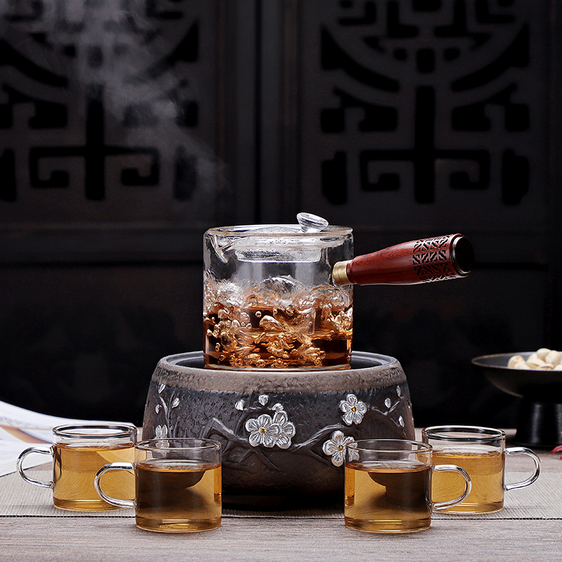 Friend is boiled tea machine electricity TaoLu heat - resistant glass tea set suits for steaming iron pot pot of a complete set of household kung fu tea set