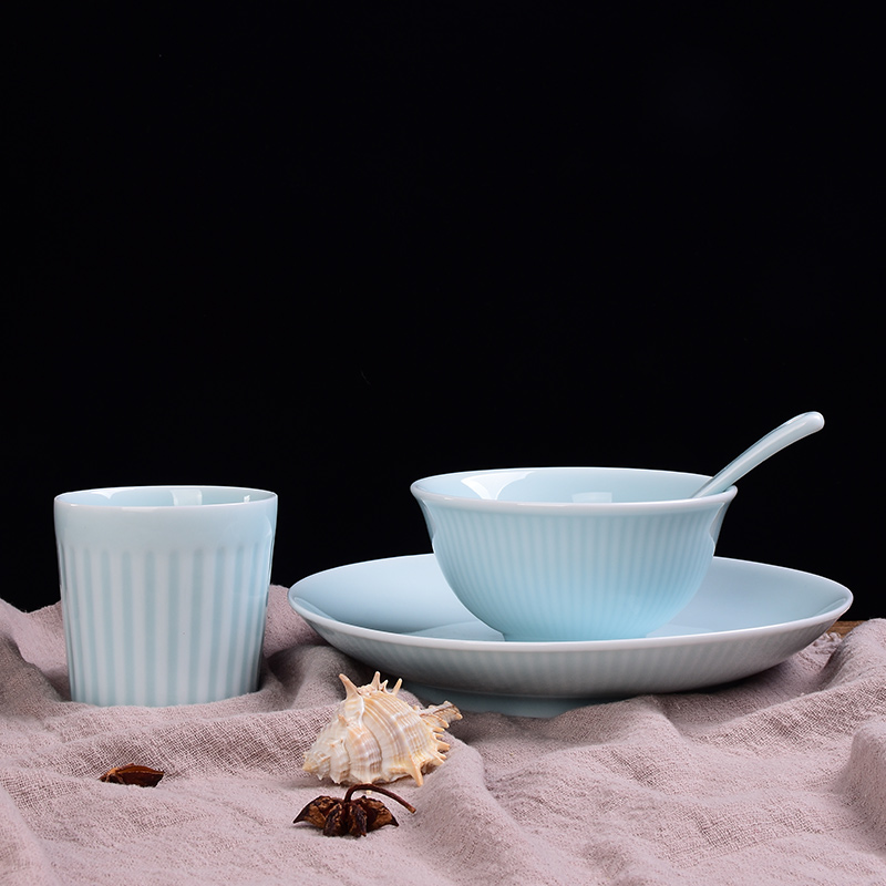 Friends are celadon combination suit dishes suit Japanese household ceramics tableware 0 glass plate the rice bowls