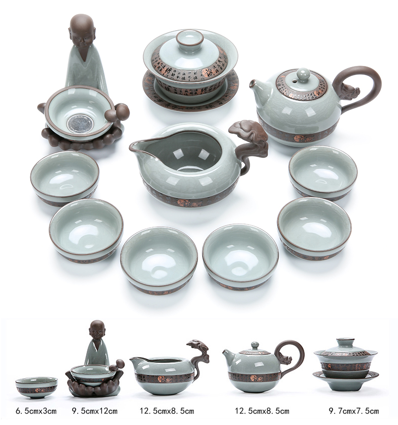 Solid wood tea tray tea set suit black sandal wood tea tray tea table home office of a complete set of violet arenaceous kung fu tea set