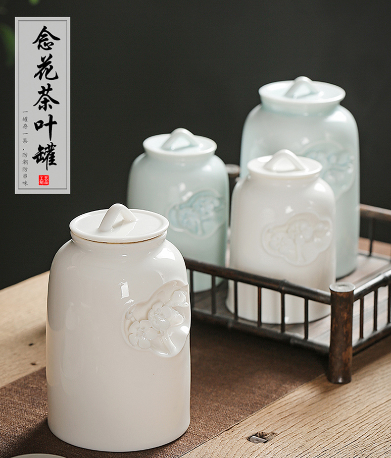 Friend is ceramic tea pot seal pot red green tea pu 'er tea storage tanks tieguanyin tea tins gift box