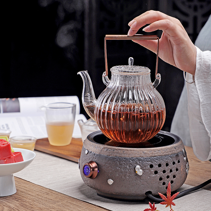 Friend is boiled tea machine electricity TaoLu heat - resistant glass tea set suits for steaming iron pot pot of a complete set of household kung fu tea set