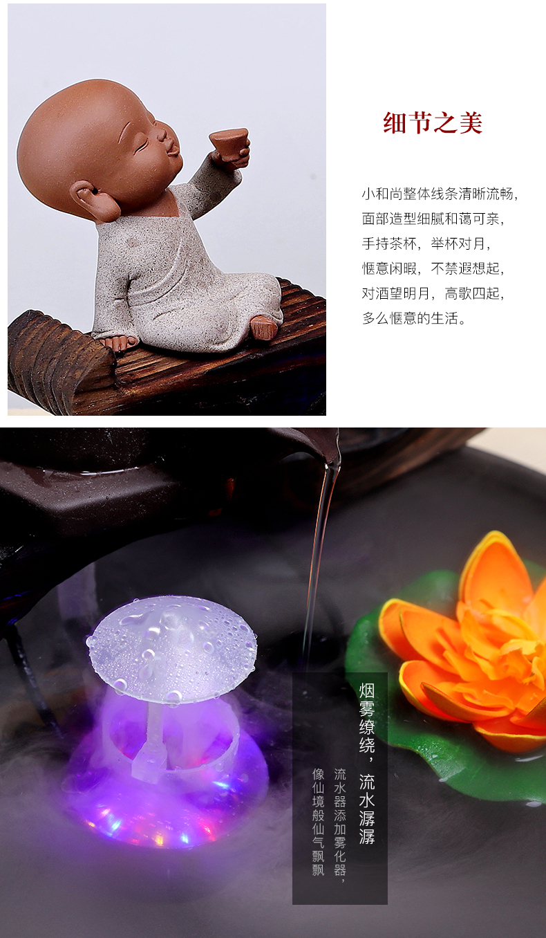 Creative humidifier water fountains in plutus feng shui living room office ceramic household crafts are opening gifts