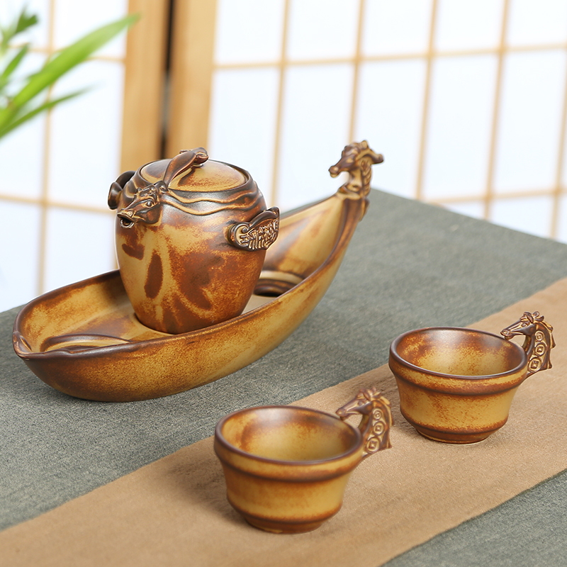 Friend is coarse TaoMa travel to success a pot of two cups of kung fu tea sets tea tray of a complete set of ceramic tea set
