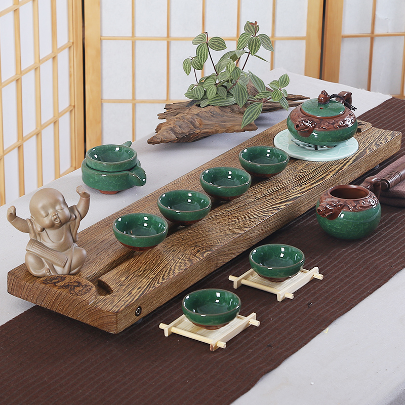 The whole piece of chicken wings wood tea tray tea set suits for your up up ceramics elder brother kung fu solid wood tea table household contracted tea set