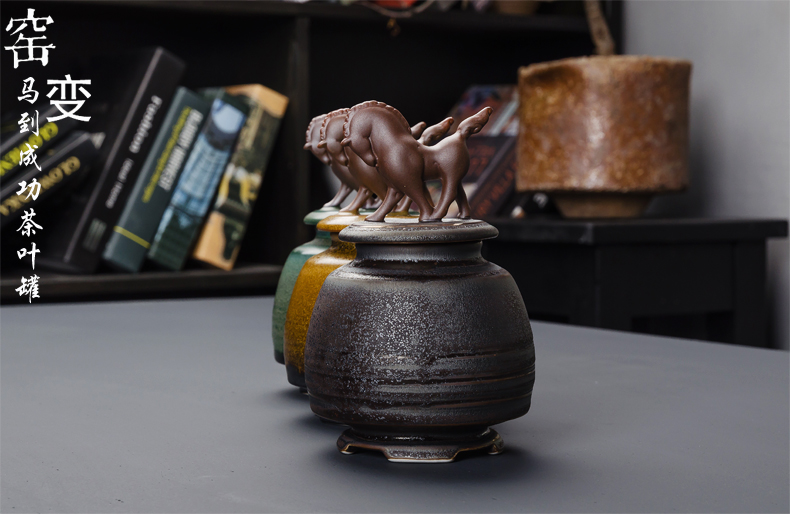 Friend is ceramic seal caddy fixings kung fu tea pu - erh tea POTS of tea warehouse wake receives the tea gift box