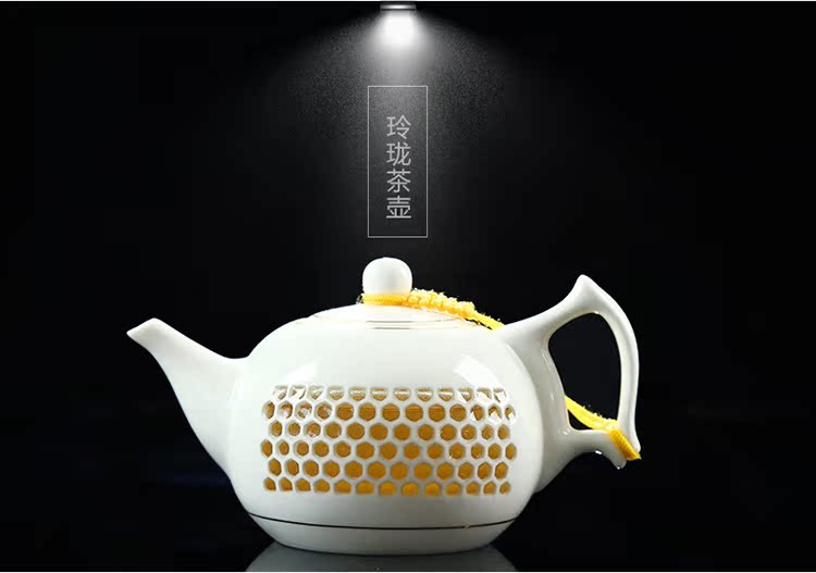 Friend is honeycomb hollow out sea teacups hand - made ceramic teapot tea custom kung fu and exquisite tea sets of a complete set of suits for