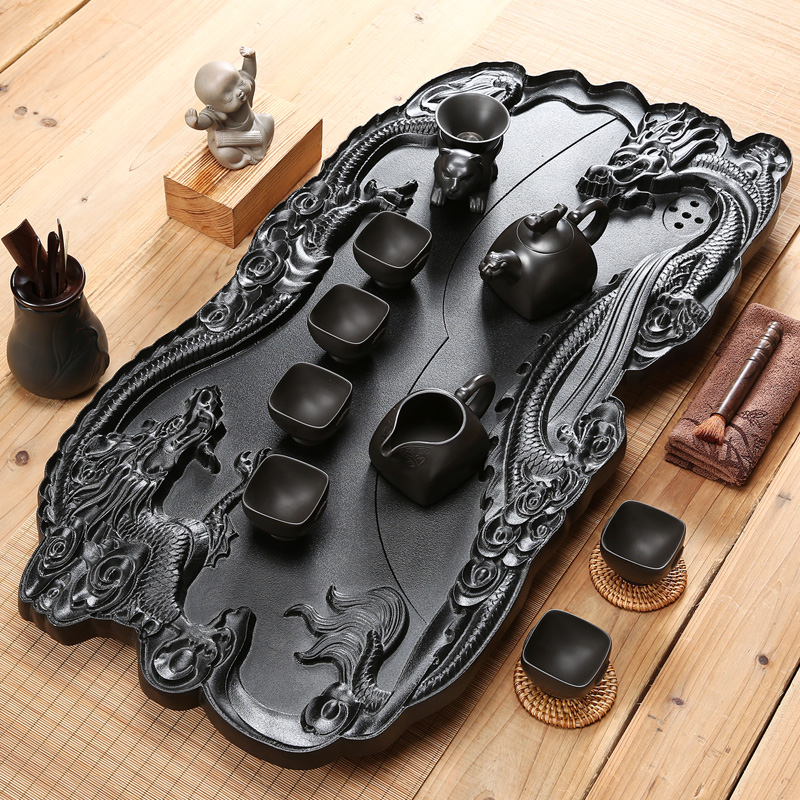 Friend is the whole piece of stone tea tray was sharply tea set violet arenaceous kung fu tea tea big stone drainage type tea tray