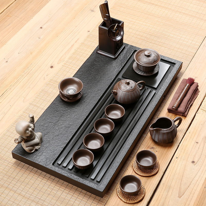 Friend is sharply stone tea tray tea set the whole piece of natural purple sand kung fu tea tea table stone tea tray are it
