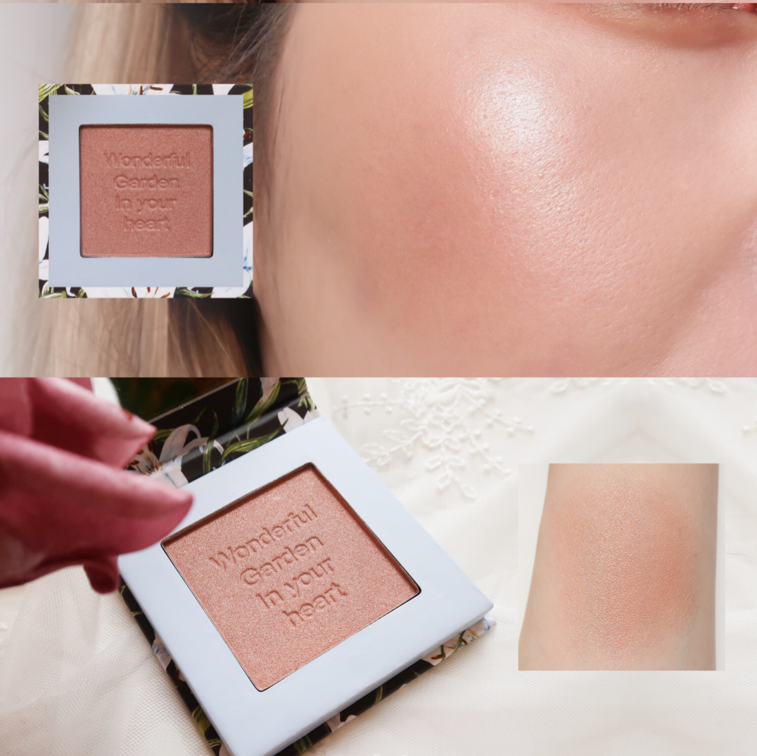 NyceMakeup văn học sơn dầu hộp hoa phấn má hồng kem làm sáng da trang điểm nude phấn má hồng không thấm nước lưới đỏ - Blush / Cochineal kem má