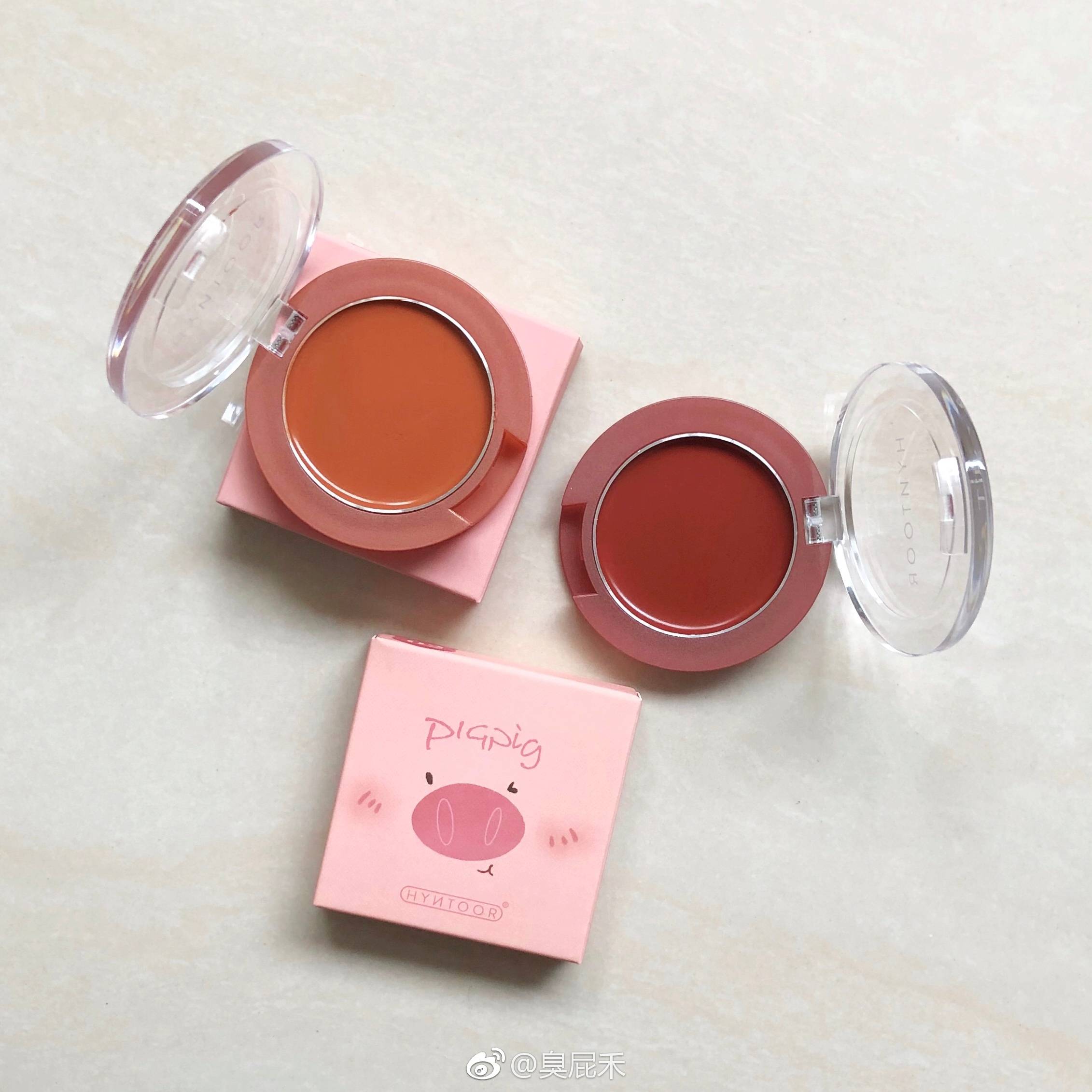 Heo dễ thương HYNTOOR màu đen gián / thỏ đen thỏ lợn kem má hồng lâu không dễ tẩy kem mousse má hồng - Blush / Cochineal phấn má sunnies face