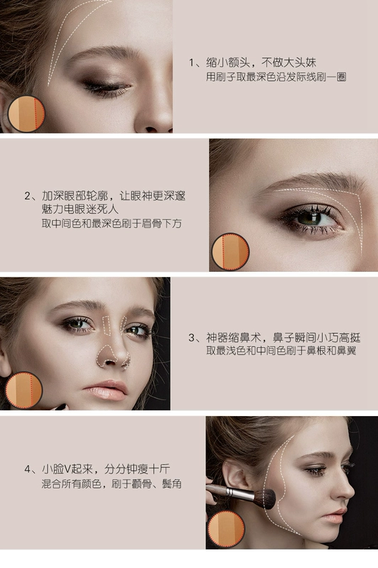 Gửi cọ quá mát cho trường ba màu sửa chữa năng lực phấn mũi bóng hình bóng tóc nhỏ mặt chữ V