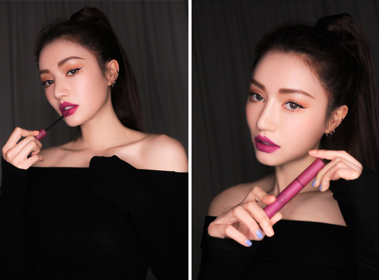 Hàn Quốc 3CE son môi mới mờ mờ chất lỏng son bóng màu tím bột tím mùa thu và mùa đông son môi trắng ẩm - Son bóng / Liquid Rouge 	son bóng maybelline	