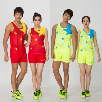 China team track and field suit sports suit Men and womens running vest Marathon track and field suit sweat-absorbing fabric group purchase