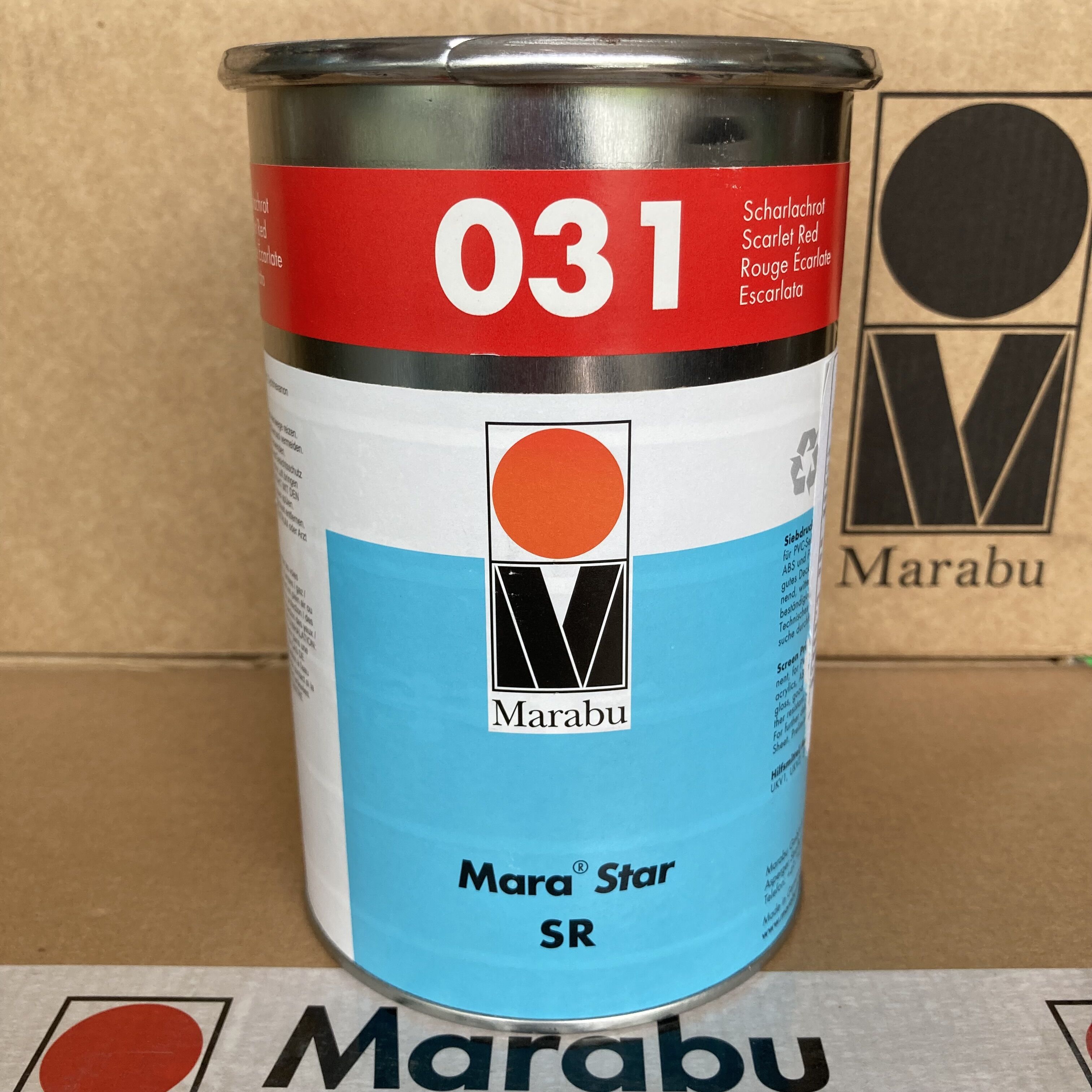Marabu Germany Maraibao ink plastic anti-alcohol SR031 bright red high-end screen printing pad printing oil